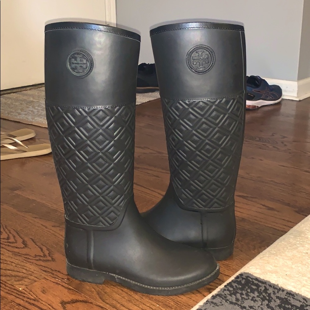 Tory Burch Marion Quilted Rain Boots